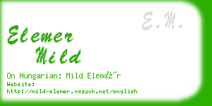elemer mild business card